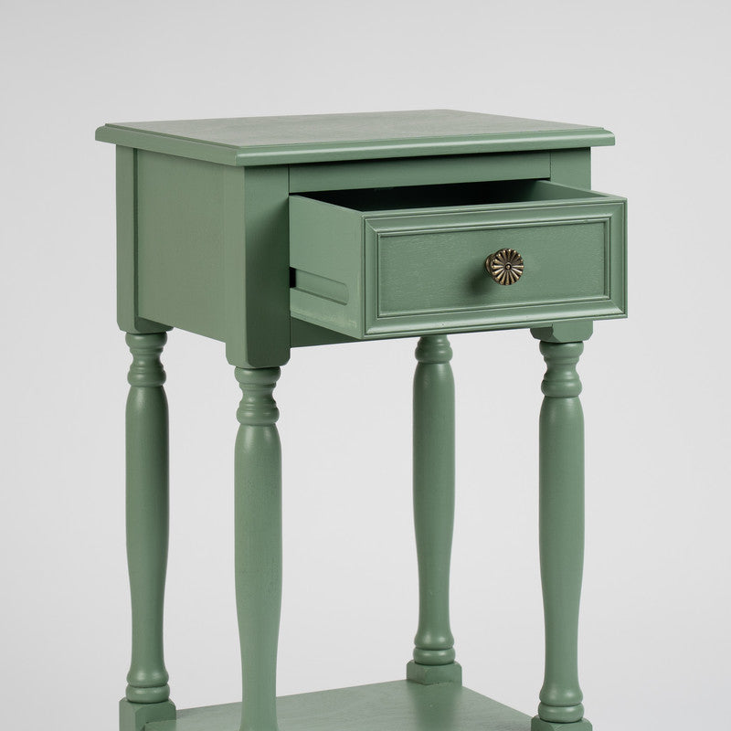 Sage Green Side Table with Drawer